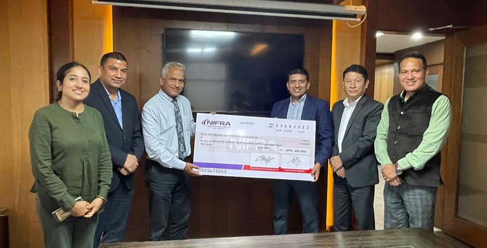We express our sincere gratitude to Nepal Infrastructure Bank Limited for donating NRS 4,50,000 to KIOCH.